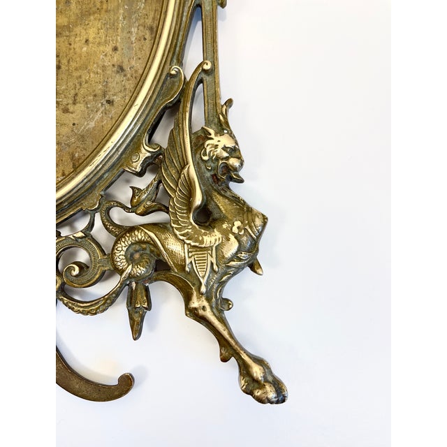 Gold Antique Brass Standing Picture Frame For Sale - Image 8 of 13
