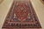 Farmhouse Hamedan Rug 6’10” X 10’2” Red Wool Vintage Traditional Hand-Knotted Carpet For Sale - Image 3 of 15