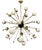 Sputnik Chandelier with White and Transparent Murano Glass Spheres, 1950s For Sale