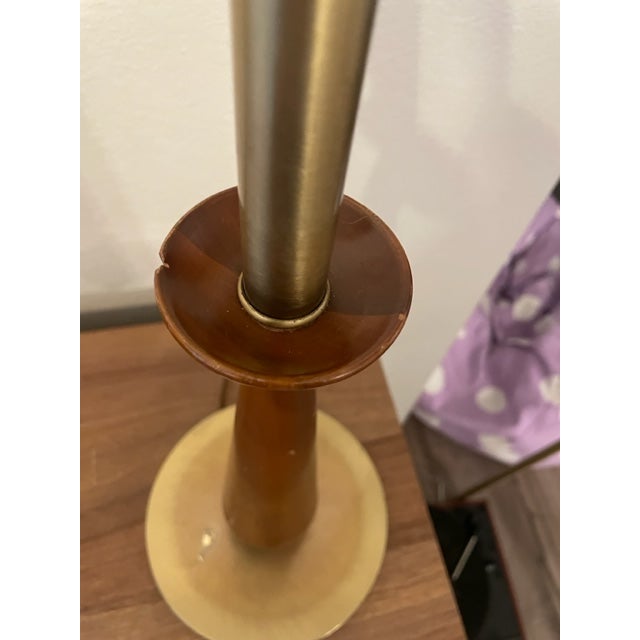 Rembrandt Lamp Company Vintage Rembrandt Walnut Wood and Brass Torchiere Style Lamps - a Pair For Sale - Image 4 of 12