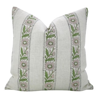 Fabdivine Pure Linen Decorative Lumbar Pillow Cover 12x20 Khushi Hand Block Print Cushion For Sale