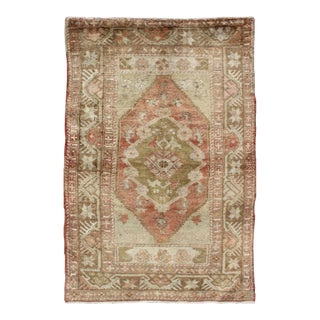 Keivan Woven Arts, Tu-Isa-5, Vintage Mid-Century Turkish Oushak Rug - 3′1″ × 4′10″ For Sale