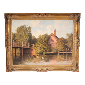 1980s Painting by Tony Johnson (Born 1941) Titled "Lakeside"