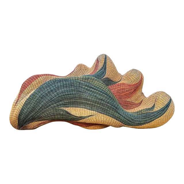 1970s Oversized Sally Bright Wicker Wave Design Art For Sale