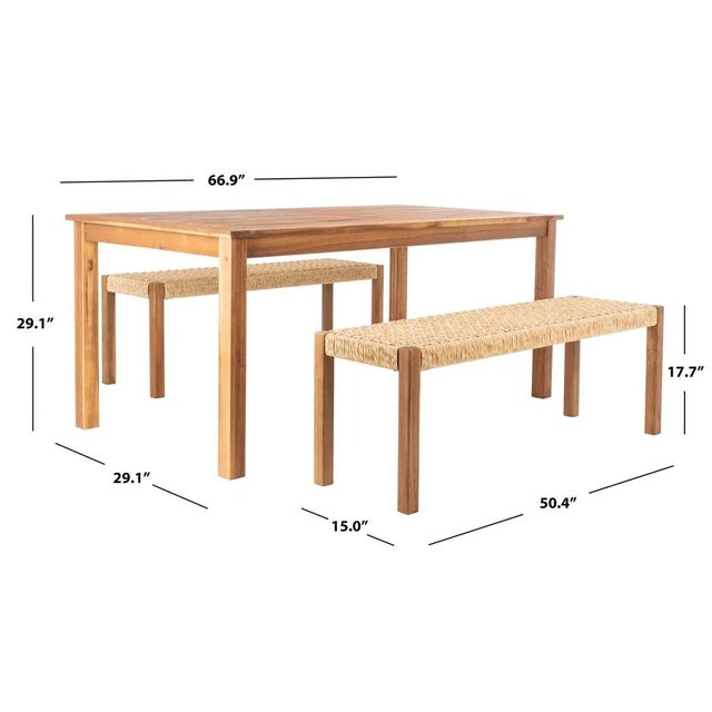 Contemporary Aquina 5 Piece Dining Set - Natural For Sale - Image 3 of 9