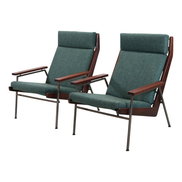Teak Lotus Lounge Chairs by Rob Parry for Gelderland, 1950s, Set of 2 For Sale