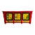 Late 19th Century Hand Painted Converted Desk Red Gansu Sideboard Cabinet Grain Bin For Sale
