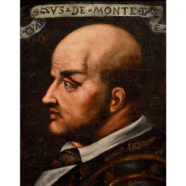 Tuscan Artist, Portrait of Soldier Niccolò Orsini, 1580, Oil on Canvas For Sale - Image 7 of 14