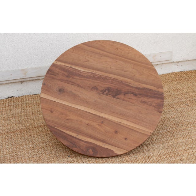 Wood Reclaimed Teak Organic Modern Round Coffee Table For Sale - Image 7 of 10