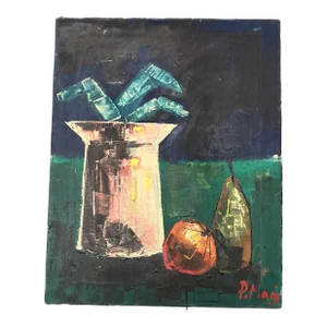 1950’s Original Abstract Expressionist Still Life Painting on Canvas