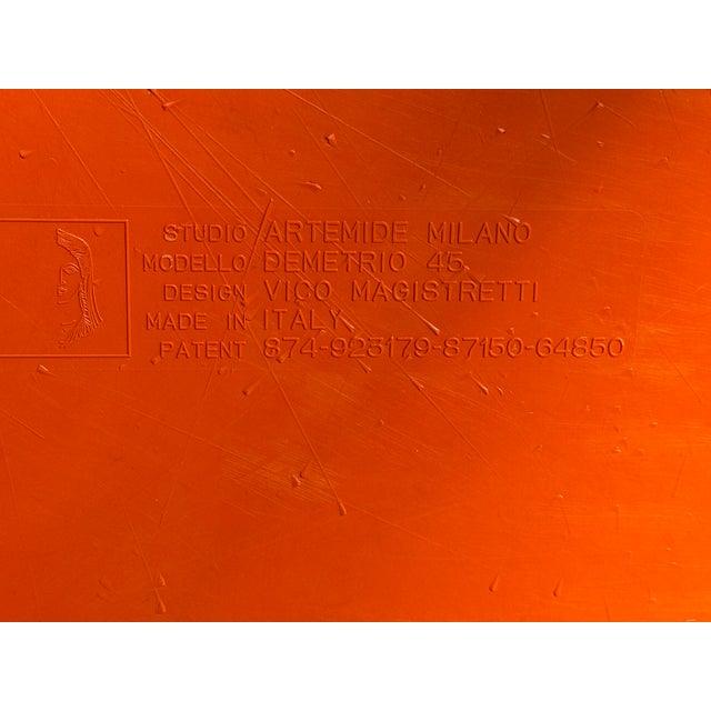 Orange Orange Demetrio 45 Stacking Table by Vico Magistretti for Artemide, 1970s For Sale - Image 8 of 10