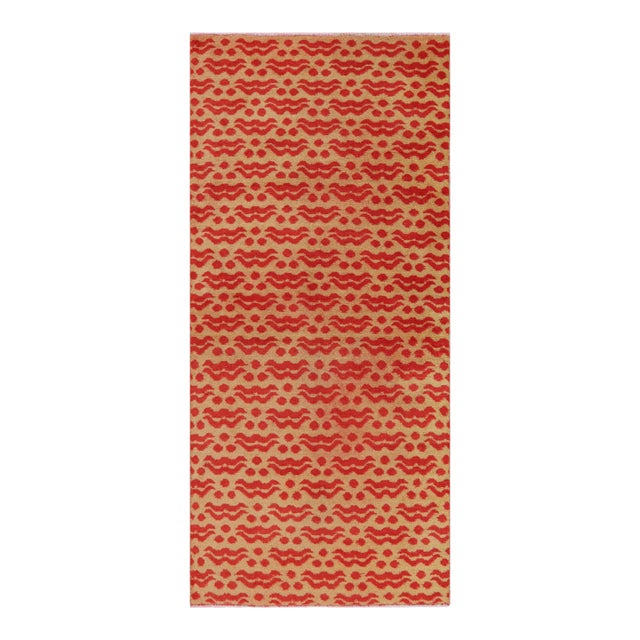 Vintage Zeki Müren Runner Rug in Beige With Red Cintamani Motifs | Rug & Kilim For Sale