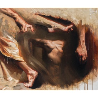 Solitary Confinement by Diego Glazer | Oil on canvas figure in a confined space For Sale