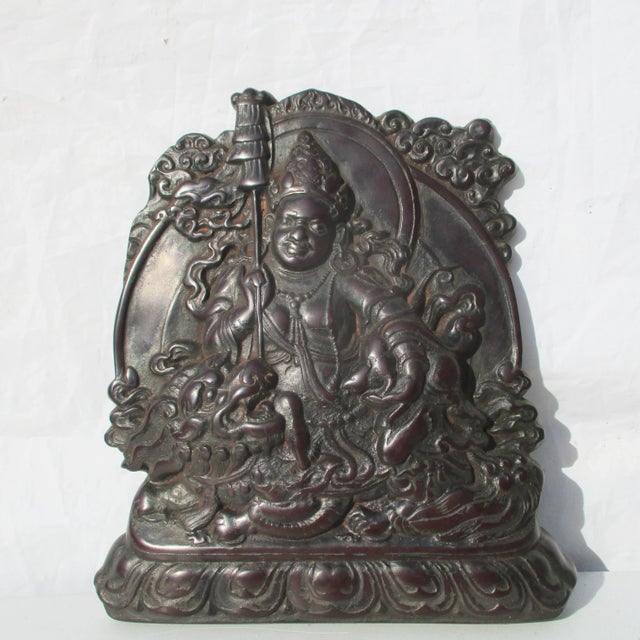 Plastic Tibetan Tree Resin Cast Lokapala on Lion For Sale - Image 7 of 7