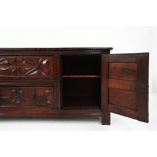 Brown 16th Century French Geometric Sideboard in Oak For Sale - Image 8 of 18
