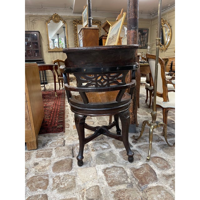 Edwardian Style Swivel Office Chair in Mahogany For Sale - Image 3 of 4