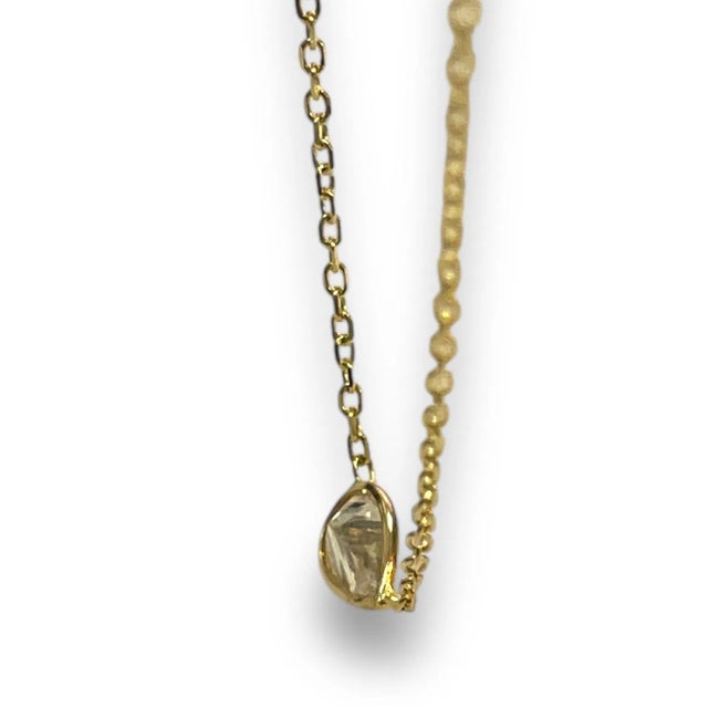Early 21st Century 14k Yellow Gold 0.85ct Natural Diamond Bezeled Necklace For Sale - Image 5 of 6