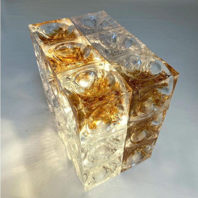 Sculptural Poliarte Table Lamp in Glass Cubes attributed to Albano Poli, 1960s For Sale - Image 10 of 18