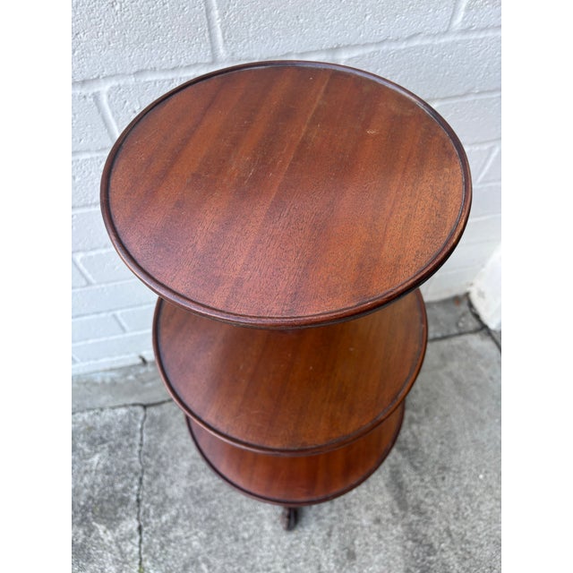 Antique English Claw Foot Mahogany Dumb Waiter With Three Tiers For Sale - Image 9 of 9