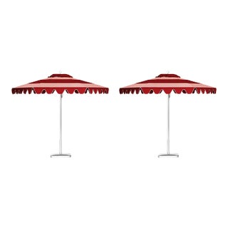 St. Tropez 9' Patio Umbrella, Pink & Red, Set of 2 For Sale