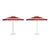 St. Tropez 9' Patio Umbrella, Pink & Red, Set of 2 For Sale