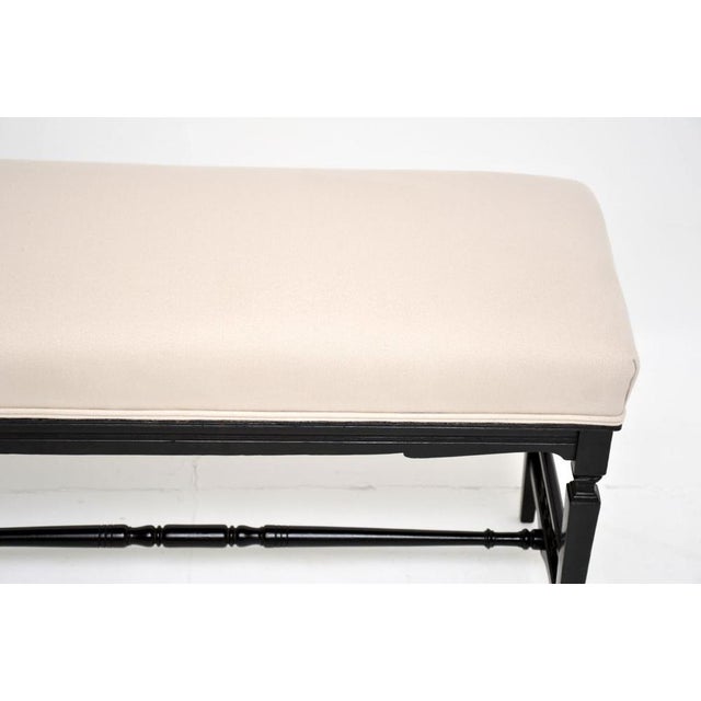 Antique Victorian Ebonised Bench, 1890s For Sale - Image 6 of 9