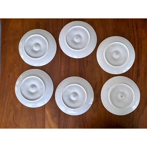 Vintage French Pillivuyt Porcelain Oyster Plates, White, Set of 6 For Sale - Image 9 of 10