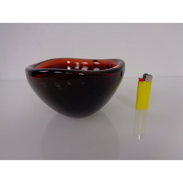 Swedish Burgundy Glass Bowl from Orrefors, 1960s For Sale - Image 9 of 18
