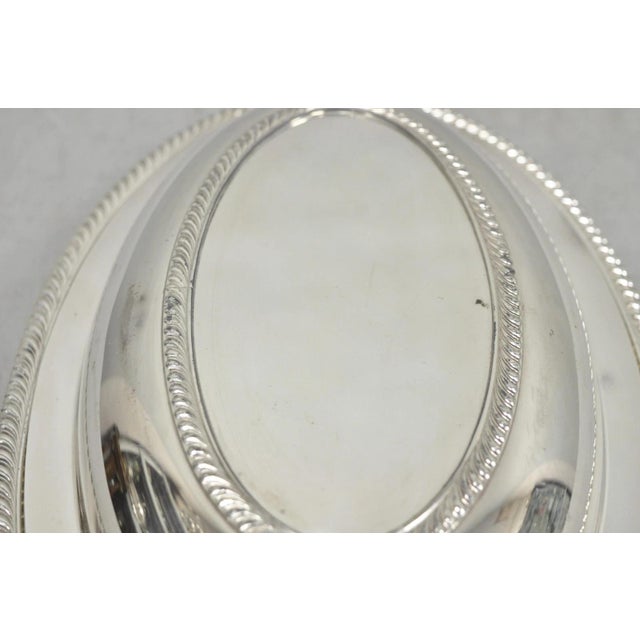 Vintage Oneida Fiesta Silver Plated Oval Covered Vegetable Serving Dish Platter For Sale In Philadelphia - Image 6 of 11