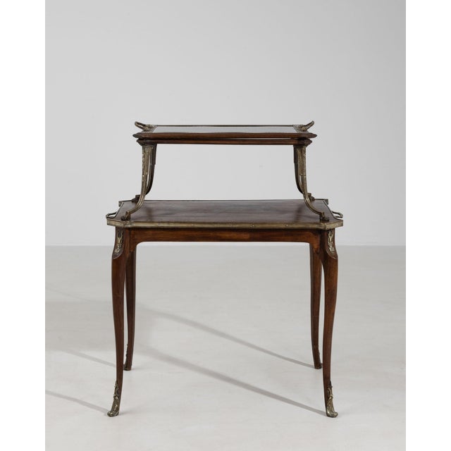 19th Century 19th Century France Rich Walnut Brown Two-Tier Walnut Dessert Stand For Sale - Image 5 of 10