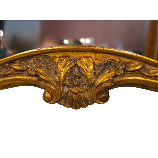 French Provincial 1950s John Widdicomb French Provincial Rococo Giltwood Shell-Crest Wall Mirror For Sale - Image 3 of 5