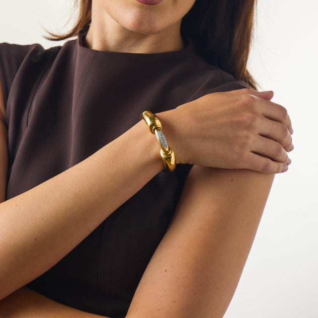 This remarkable Tiffany & Co. Mid Century diamond cuff bracelet from the 1960’s is a sophisticated expression of timeless...