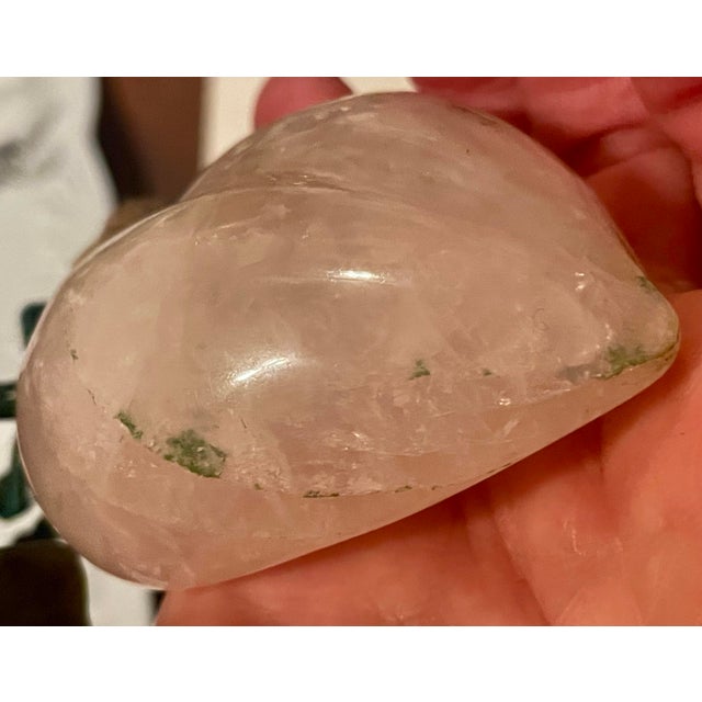 Asian Asian Rose Quartz Carved Plum/Peach Fruit Hard Stone Leaves For Sale - Image 3 of 9