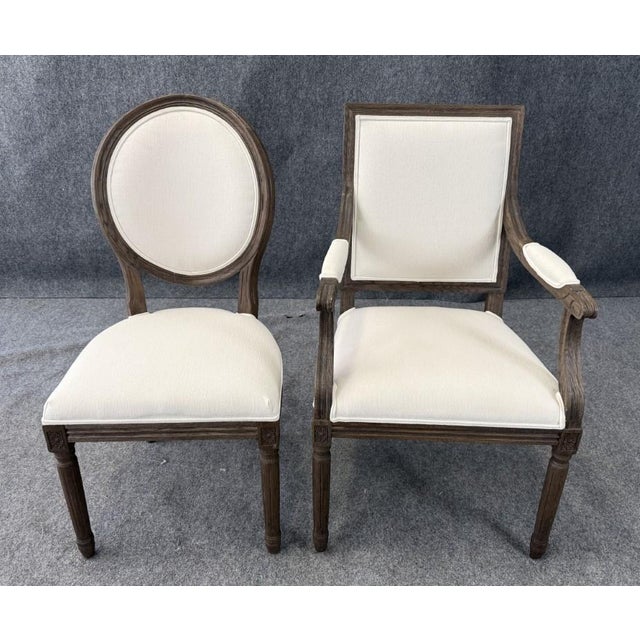 11 Piece Restoration Hardware Dining Set With 9-12ft Table and French Chairs For Sale - Image 10 of 18