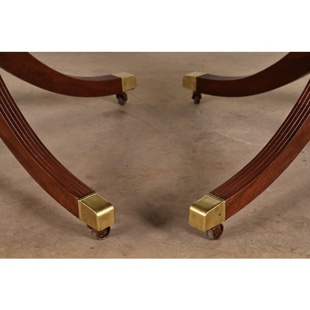 Baker Furniture Historic Charleston Georgian Banded Mahogany Double Pedestal Extension Dining Table, Newly Refinished For Sale - Image 9 of 12
