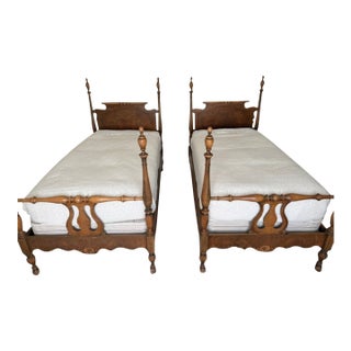 Berkey and Gay Four Poster Twin Beds For Sale
