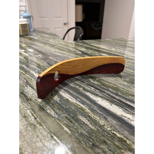 1990s Handmade African Blackwood Gravity Floating Wine Holder For Sale In Sacramento - Image 6 of 8