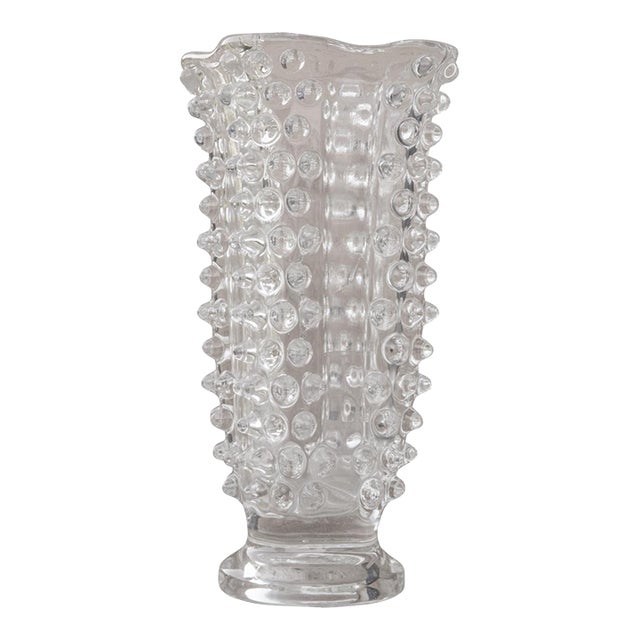 Bugnato Murano Glass Italian Rostrato Vase Attributed to Barovier & Toso, 1960s For Sale