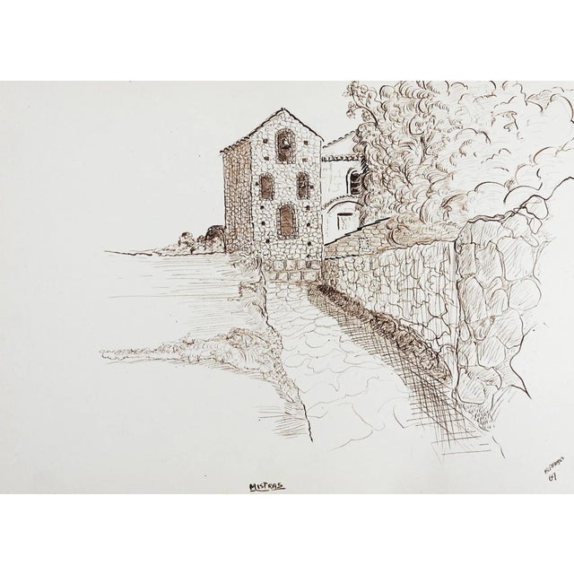 Mid 20th Century Mystras Greece Drawing For Sale