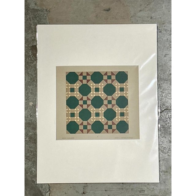 Vintage Geometric Tile Pattern Serigraph For Sale - Image 4 of 12