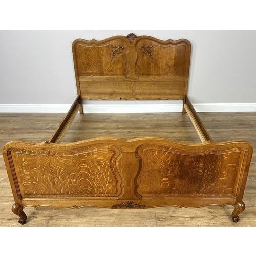 Vintage French Louis XVI Double Bed Frame in Oak For Sale - Image 13 of 13