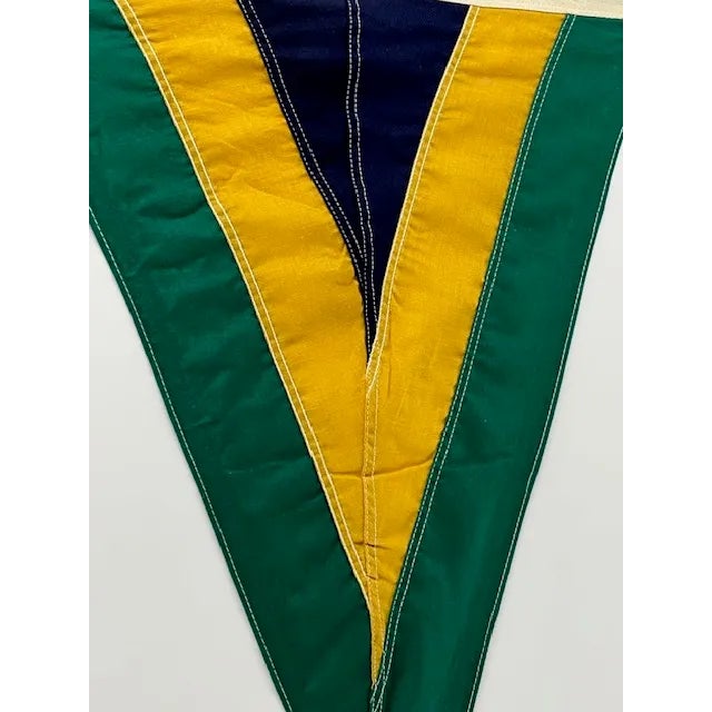 Textile Framed Green/Yellow/Black Pennant For Sale - Image 7 of 7