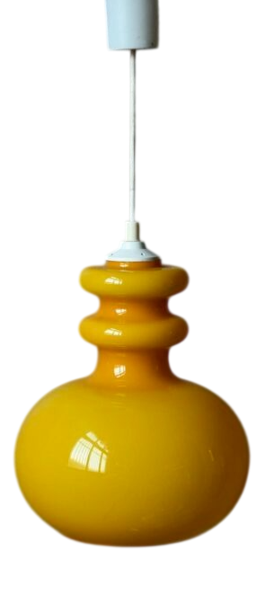 Scandinavian Yellow Glass Pendant Light