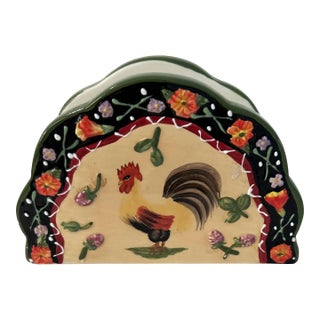 Vintage Ceramic French Country Design Napkin Holder For Sale