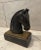 Pair of 1930s Art Deco Black Marble and Brass Horse Head Bookends For Sale - Image 10 of 12