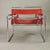 Wassilly chair by Marcel Breuer for Gavina in red leather, designed in the 1960s. Steel frame, excellent vintage...