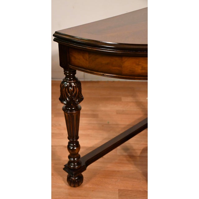 1920 Antique French Walnut & Crotch Mahogany Flip-Top Console / Serving Table For Sale - Image 16 of 18