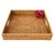 Boho Chic Artifacts Rattan Square Serving Tray with Cutout Handles in Honey Brown - 18" For Sale - Image 3 of 10