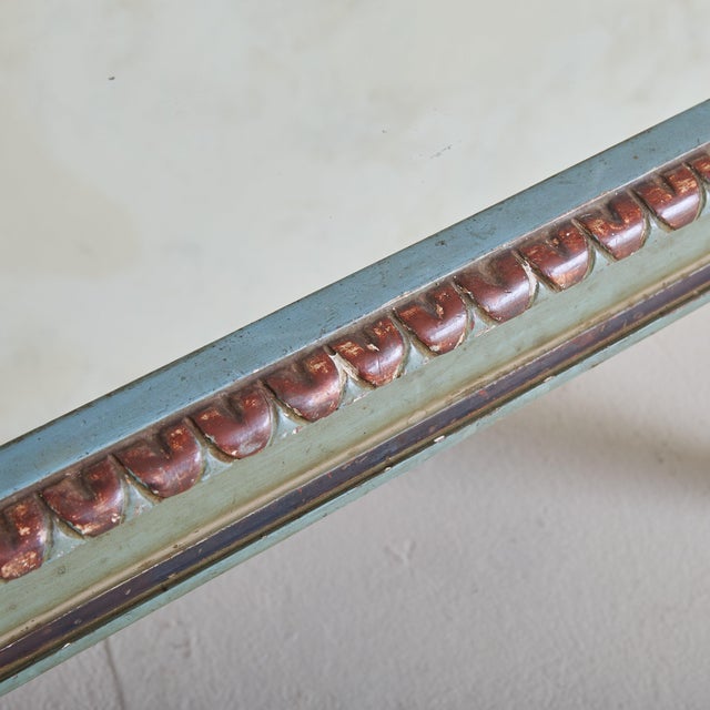 Italian Neoclassical Coffee Table with Fluted Legs + Mirrored Top, 1930s For Sale - Image 10 of 11