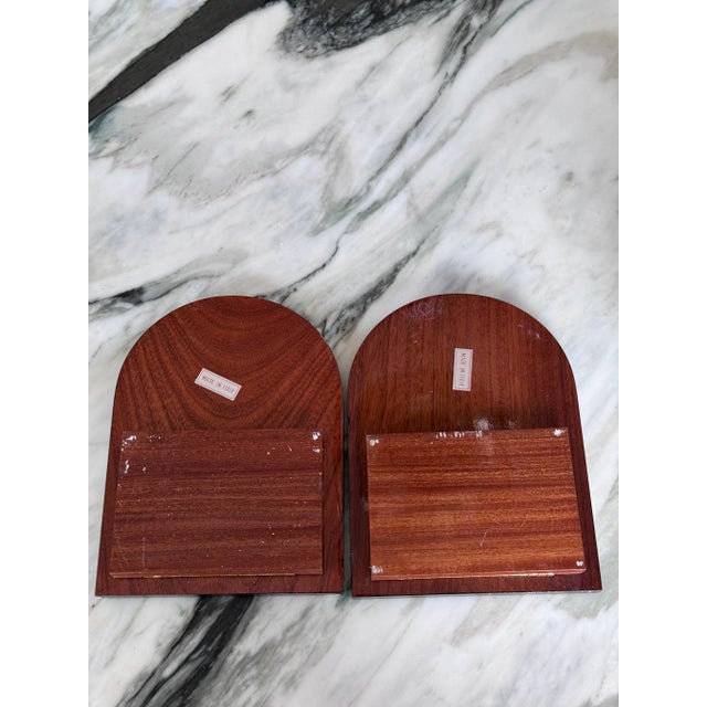 Brown LastChance!Italian Floral Inlay Music Book Motif Book Ends - A Pair Made in Italy For Sale - Image 8 of 9